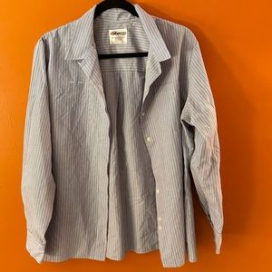 Blue and White Striped Collared shirt Medium